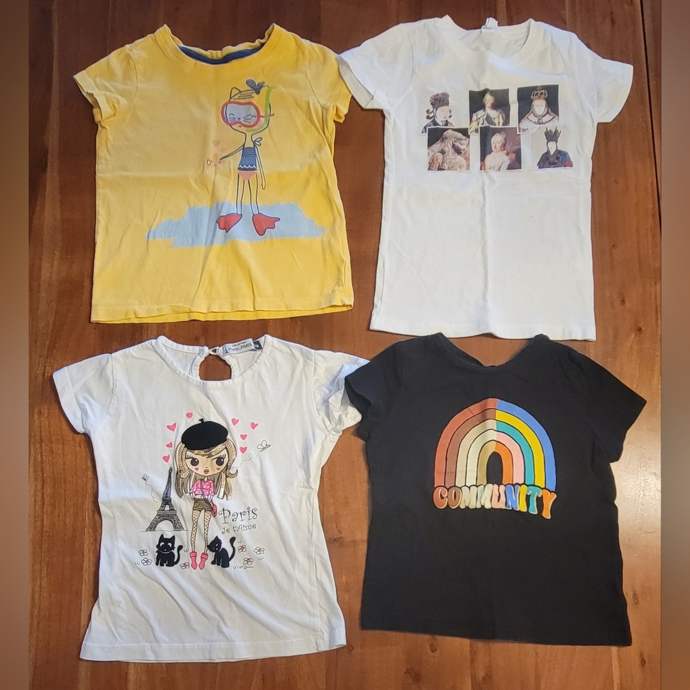 Kids Unisex Four (4) Print Graphics T-Shirts Size 6